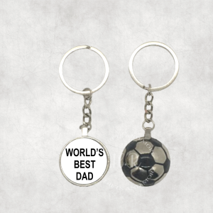Personalised World's Best Dad Football Keyring