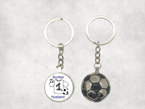 Personalised Number 1 Husband/Boyfriend Football Keyring