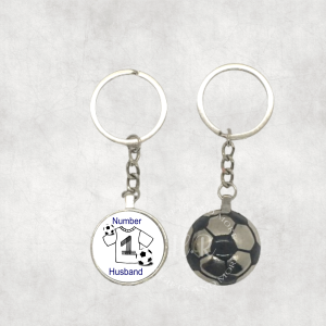 Personalised Number 1 Husband/Boyfriend Football Keyring