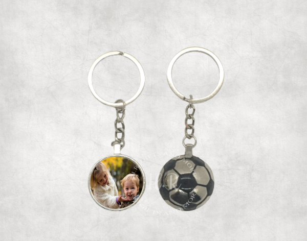 Personalised Photo Football Keyring