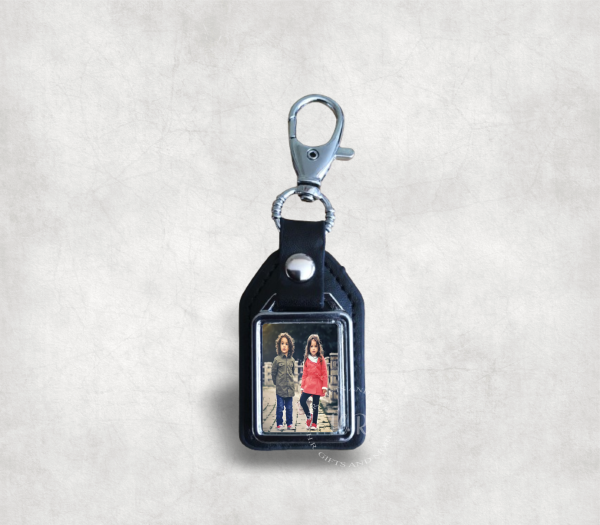 Personalised Photo Leather Fob Keyring