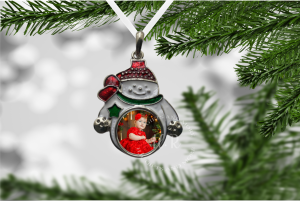 Personalised Photo Snowman Bauble