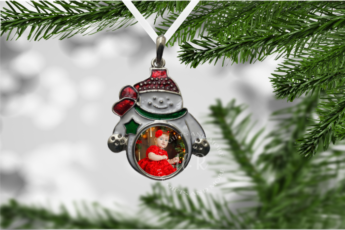 Personalised Photo Snowman Bauble