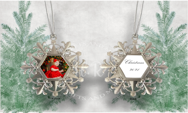Personalised Photo Christmas Snowflake Bauble
