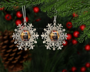 Christmas Owl Snowflake Bauble