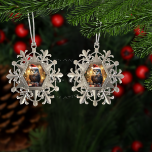 Christmas Owl Snowflake Bauble