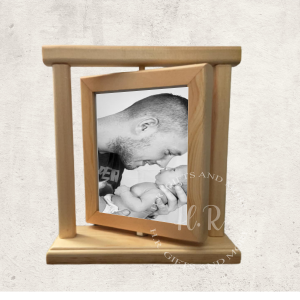 Personalised Family Photo Bamboo Rotating Frame