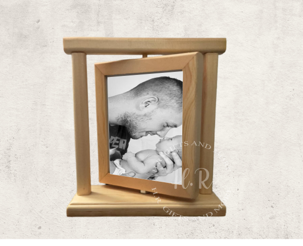 Personalised Family Photo Bamboo Rotating Frame