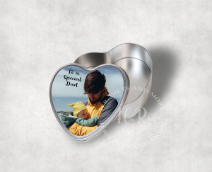 Personalised To A Special Dad Photo Heart Tin