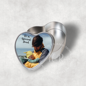 Personalised To A Special Dad Photo Heart Tin