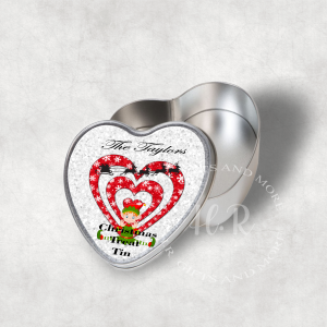 Personalised Christmas Treat Heart Tin