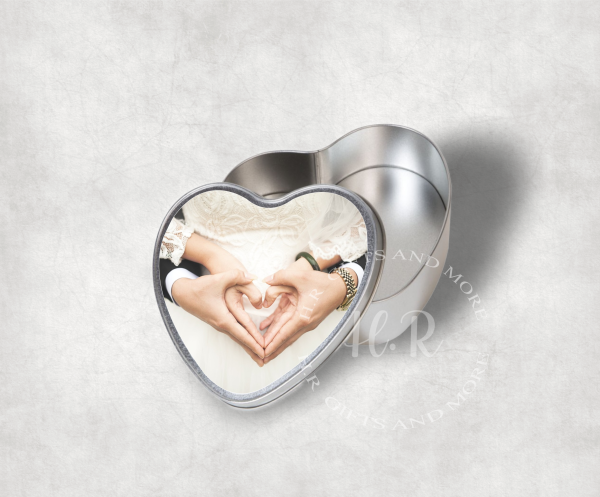 Personalised Wedding Photo Heart Tin