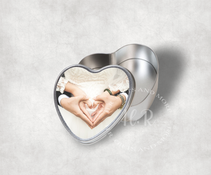 Personalised Wedding Photo Heart Tin