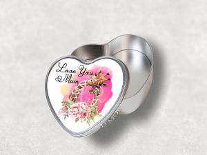 Personalised Giraffe Love You Mum Heart Tin
