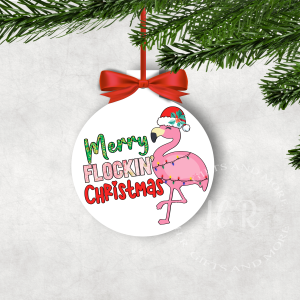 Merry Flockin' Christmas Bauble