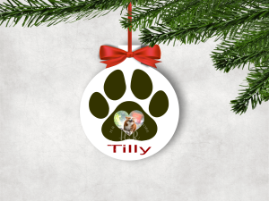 Personalised Photo Paw Bauble