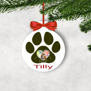 Personalised Photo Paw Bauble
