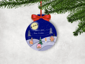 Personalised Christmas Eve Snow Bauble
