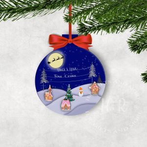 Personalised Christmas Eve Snow Bauble