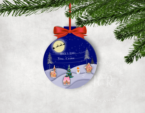 Personalised Christmas Eve Snow Bauble