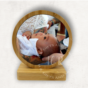 Personalised Bamboo Circle Photo Frame Base With Magnetism