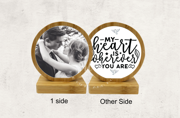 Personalised Photo Bamboo Rotating Frame