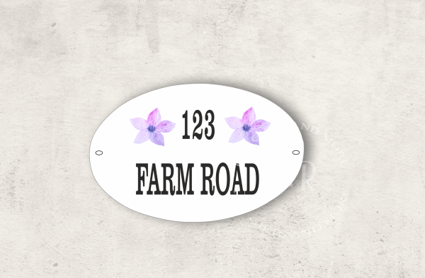 Personalised Flower House Sign
