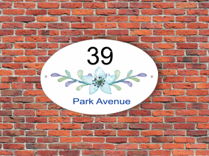 Home Accessories Personalised Blue Flower House Plaque