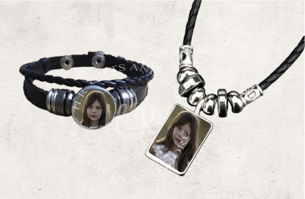 Personalised Necklace and Bracelet Photo Set