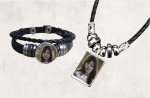 Personalised Necklace and Bracelet Photo Set
