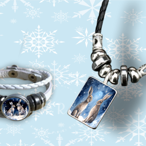 Winter Hares Necklace and Bracelet Set