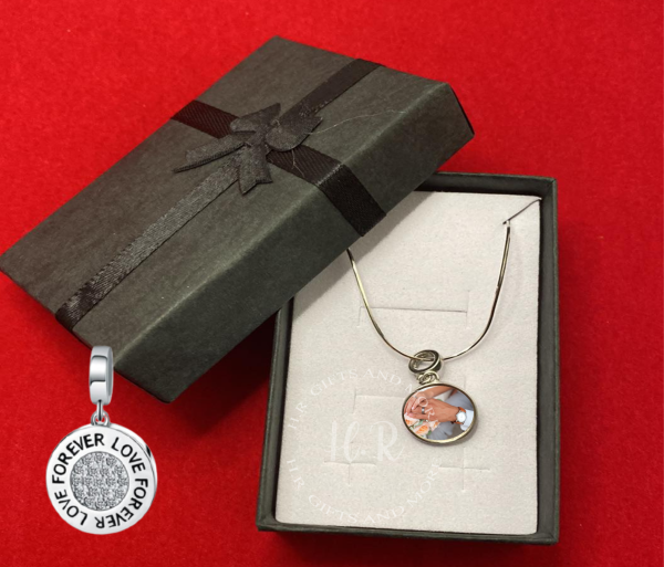 Personalised Sterling Silver Photo Forever Love Charm