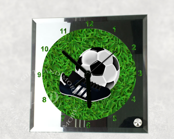 Personalised Football and Boot Square Clock