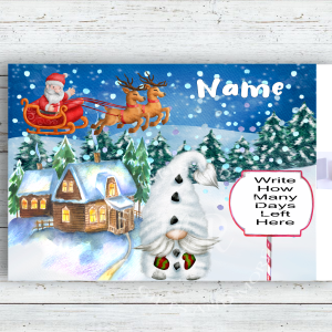 Personalised Christmas Countdown Gnome Girl or Boy Version