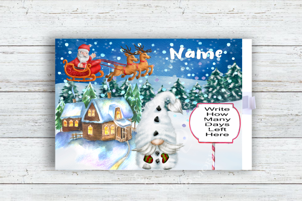 Personalised Christmas Countdown Gnome Girl or Boy Version