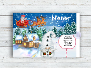 Personalised Christmas Countdown Gnome Girl or Boy Version