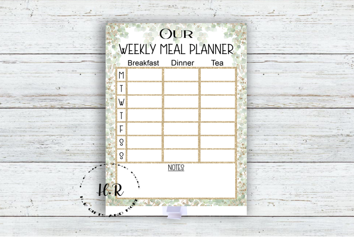 Personalised Weekly Meal Planner