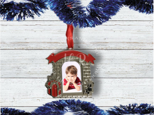 Personalised Fireplace Photo Christmas Bauble