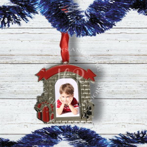 Personalised Fireplace Photo Christmas Bauble