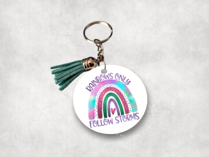 Quote MDF Keyrings with Tassel