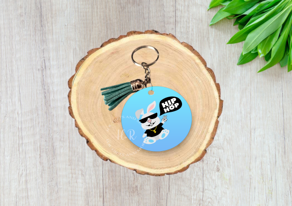 Hip Hop Bunny MDF Keyring
