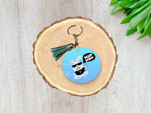 Hip Hop Bunny MDF Keyring