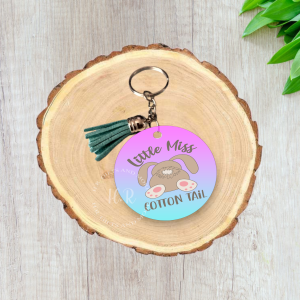 Little Miss Cotton Tail MDF Keyring