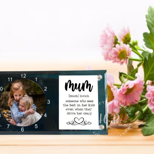 Personalised Mum Quote Photo Glass Clock