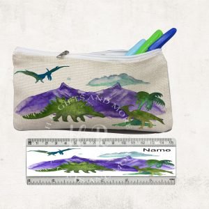 Personalised Dinosaur  Pencil Case and Ruler Set