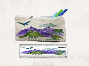 Back to School Personalised Dinosaur Pencil Case and Ruler Set