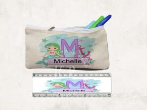 Back to School Personalised Mermaid Pencil Case and Ruler Set