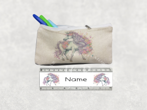 Back to School Personalised Unicorn Pencil Case and Ruler Set