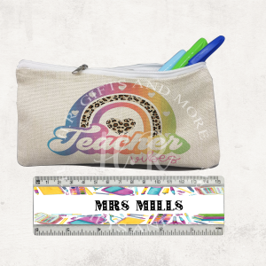 Personalised Teacher Pencil Case and Ruler Set