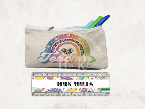 Personalised Teacher Pencil Case and Ruler Set